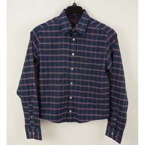 UNTUCKit Performance Tayson Slim Button Up Shirt Men's Small Navy Pink Plaid